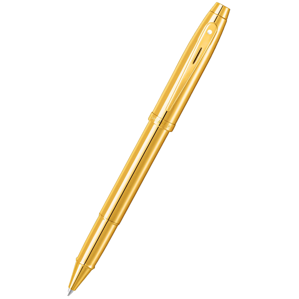 Sheaffer 100 Rollerball Pen - Glossy PVD Gold - Gold Trim-Pen Boutique Ltd