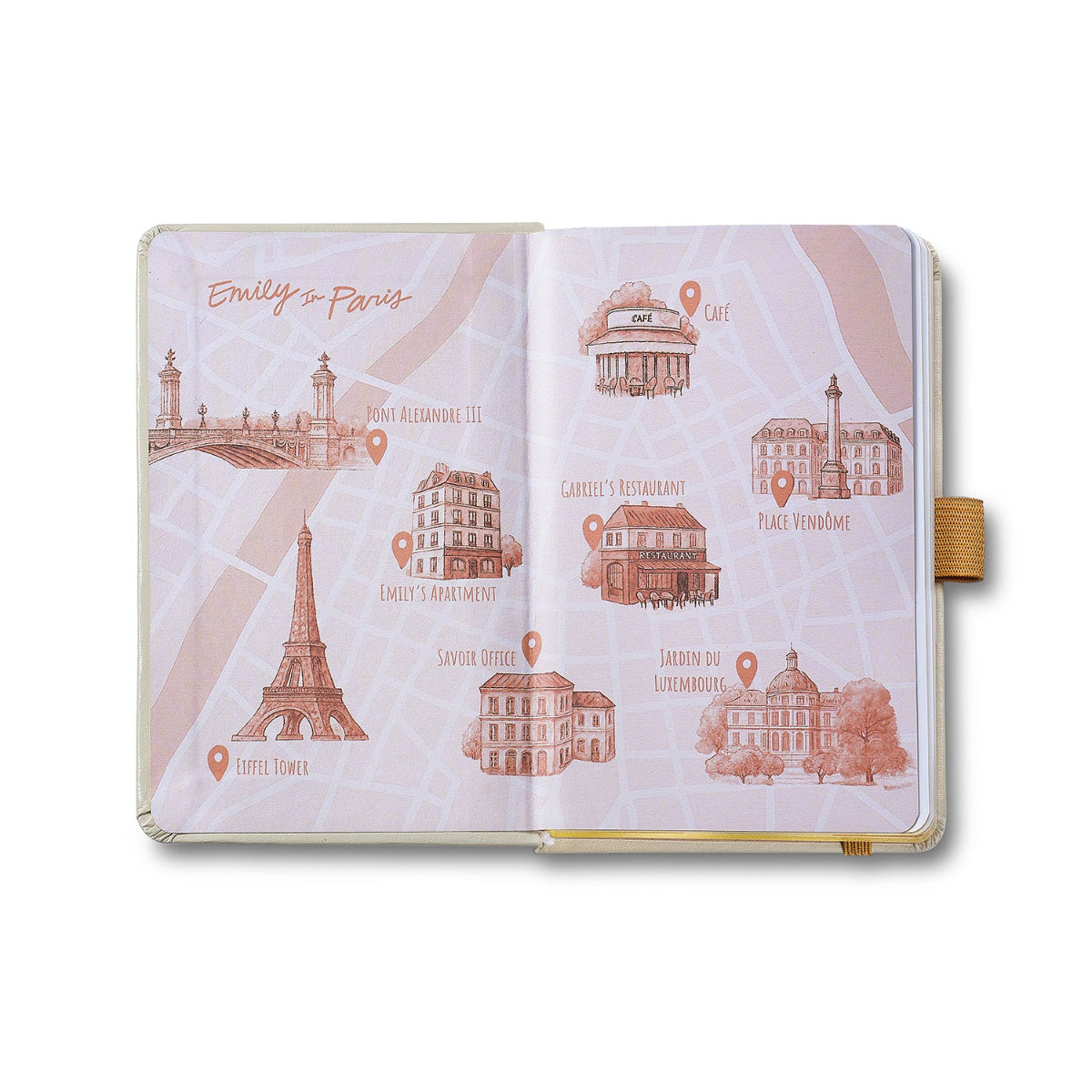 Sheaffer 100 x Emily in Paris Ballpoint Pen - Champagne Gold + Hardbound Small Notebook (Gift Set)-Pen Boutique Ltd