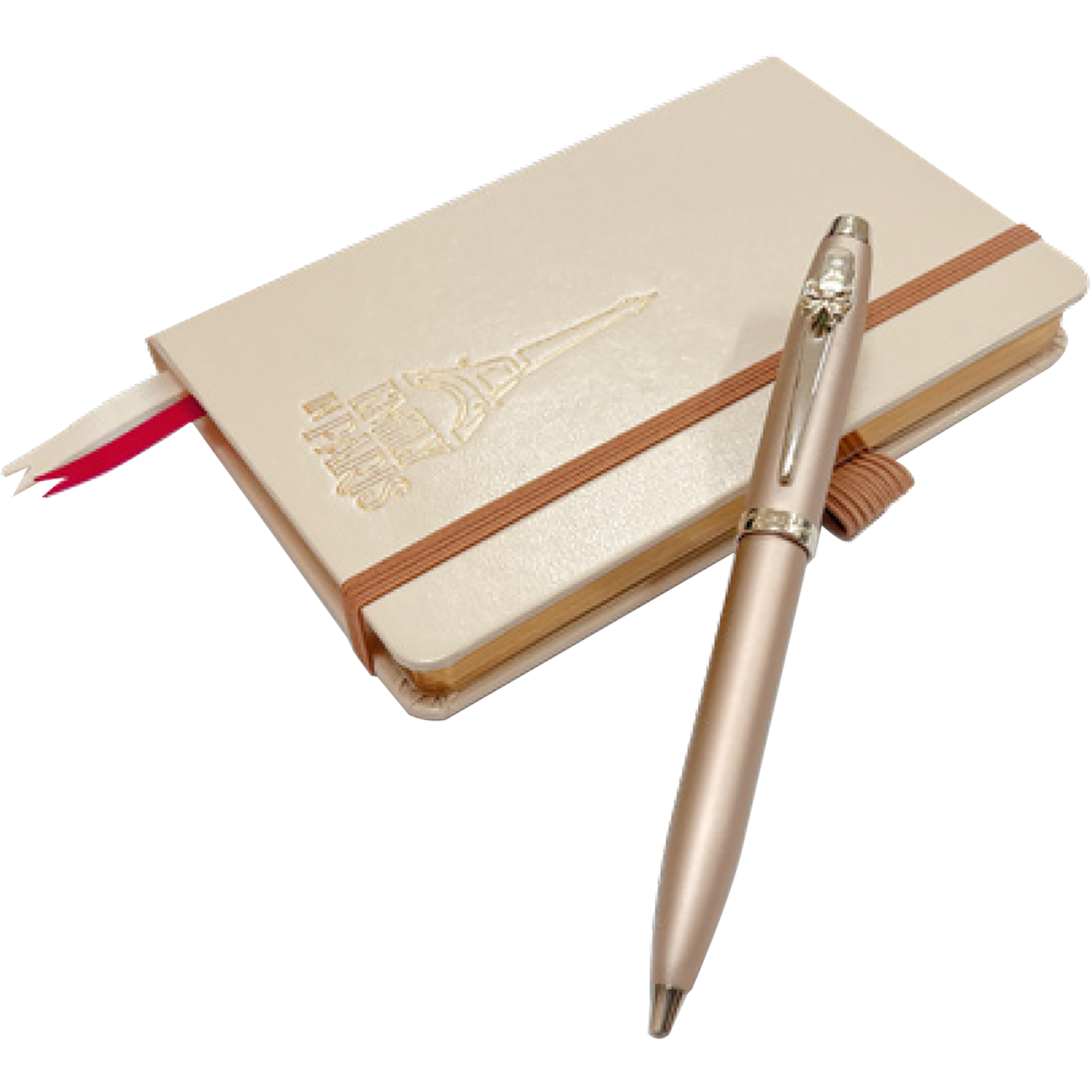 Sheaffer 100 x Emily in Paris Ballpoint Pen - Champagne Gold + Hardbound Small Notebook (Gift Set)-Pen Boutique Ltd