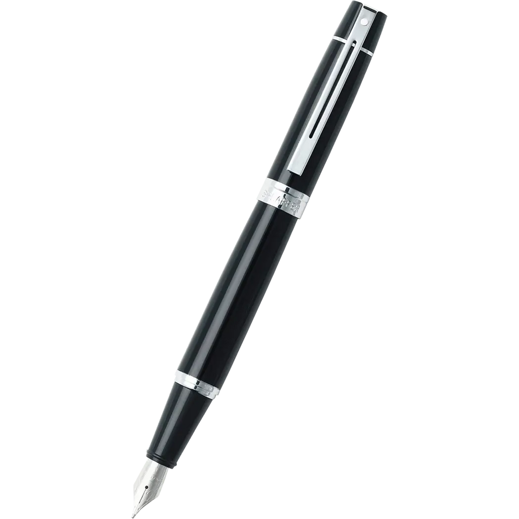 Sheaffer 300 Glossy Black with Chrome Trim Fountain Pen - Fine-Pen Boutique Ltd