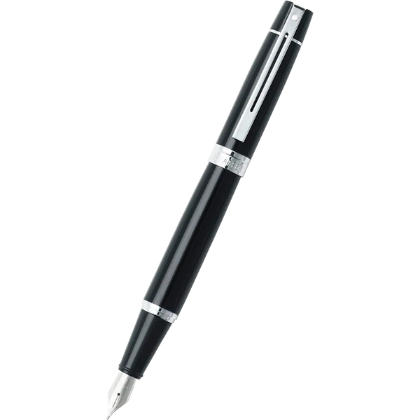 Sheaffer 300 Glossy Black with Chrome Trim Fountain Pen - Fine-Pen Boutique Ltd