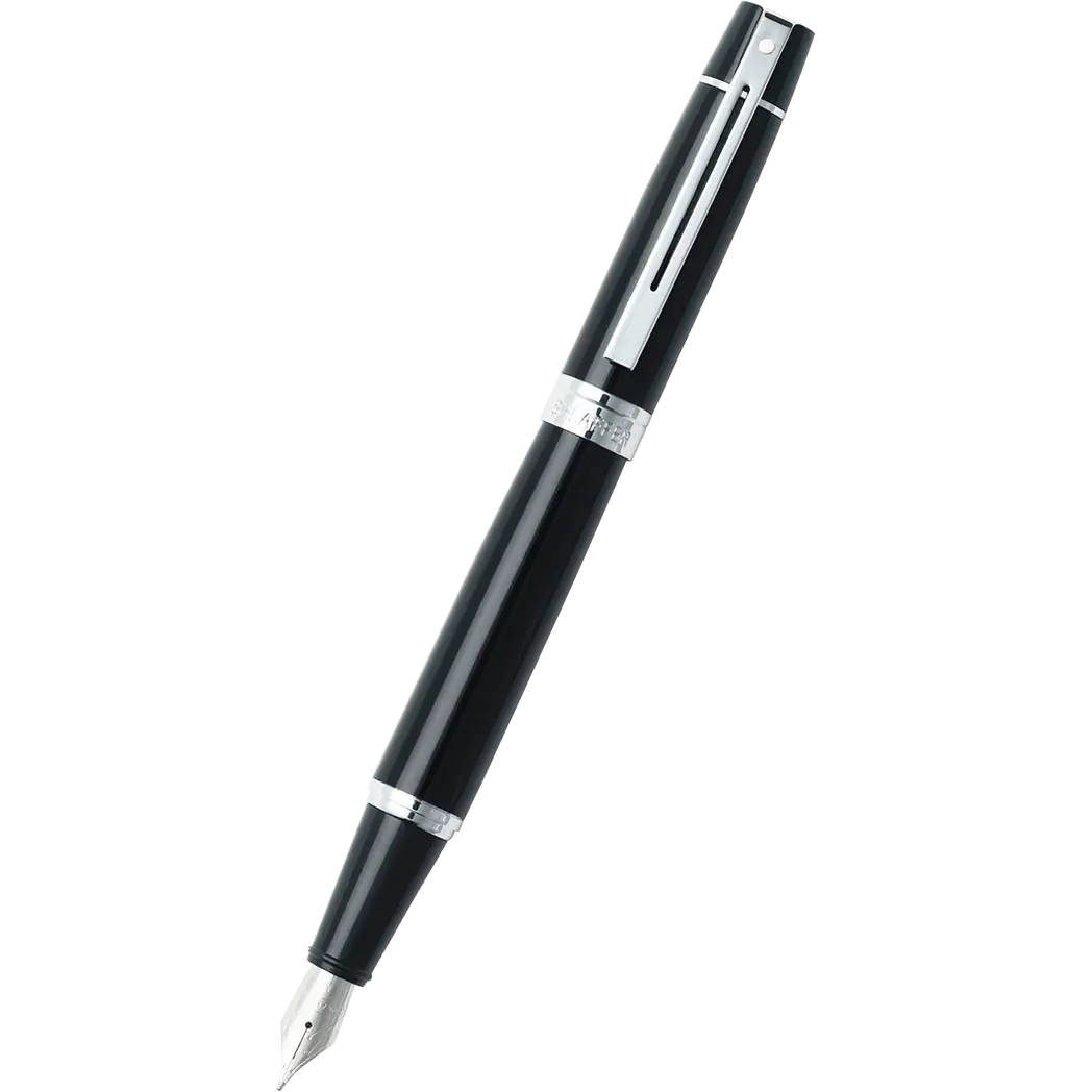 Sheaffer 300 Glossy Black with Chrome Trim Fountain Pen - Fine-Pen Boutique Ltd