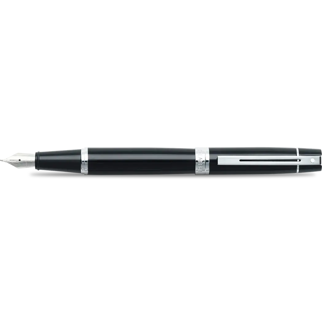 Sheaffer 300 Glossy Black with Chrome Trim Fountain Pen - Fine-Pen Boutique Ltd