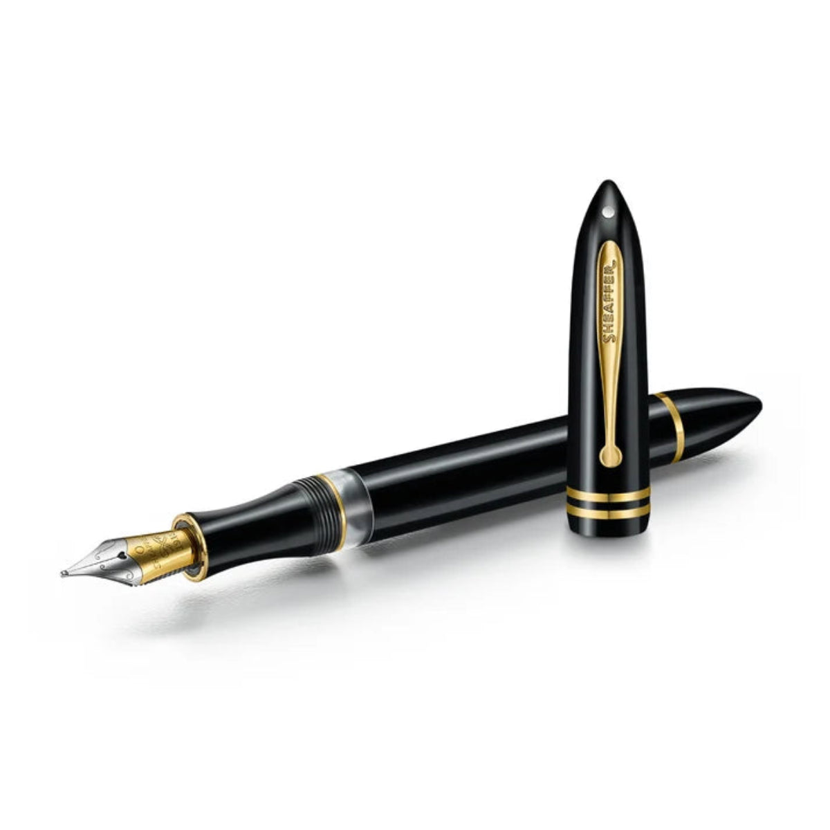 Sheaffer Balance III E893 Fountain Pen - Glossy Black - Gold Trim - Pen Boutique Ltd