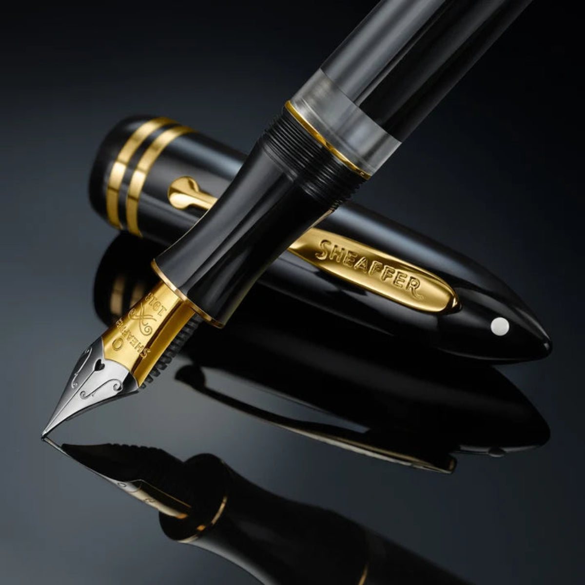 Sheaffer Balance III E893 Fountain Pen - Glossy Black - Gold Trim - Pen Boutique Ltd