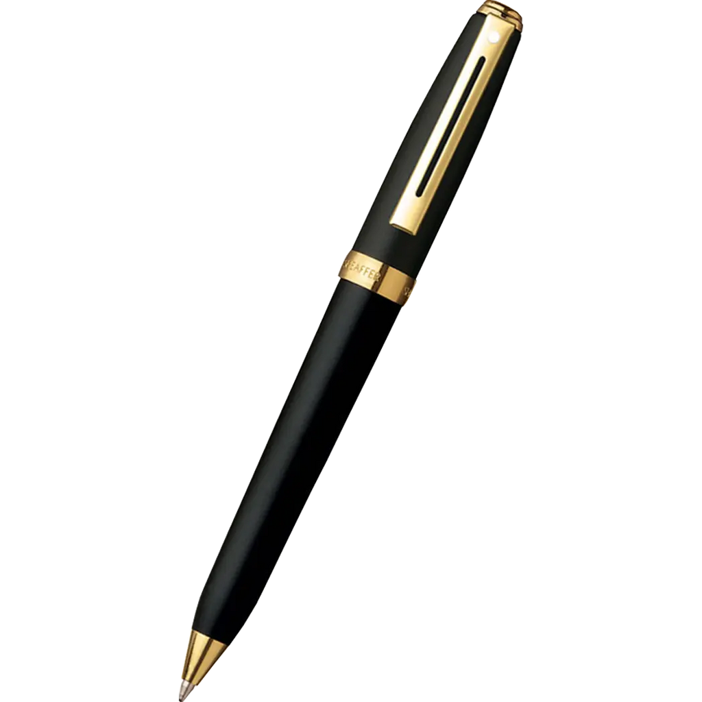 Sheaffer Prelude Black Matte 22K Gold Plated Trim Ballpoint Pen