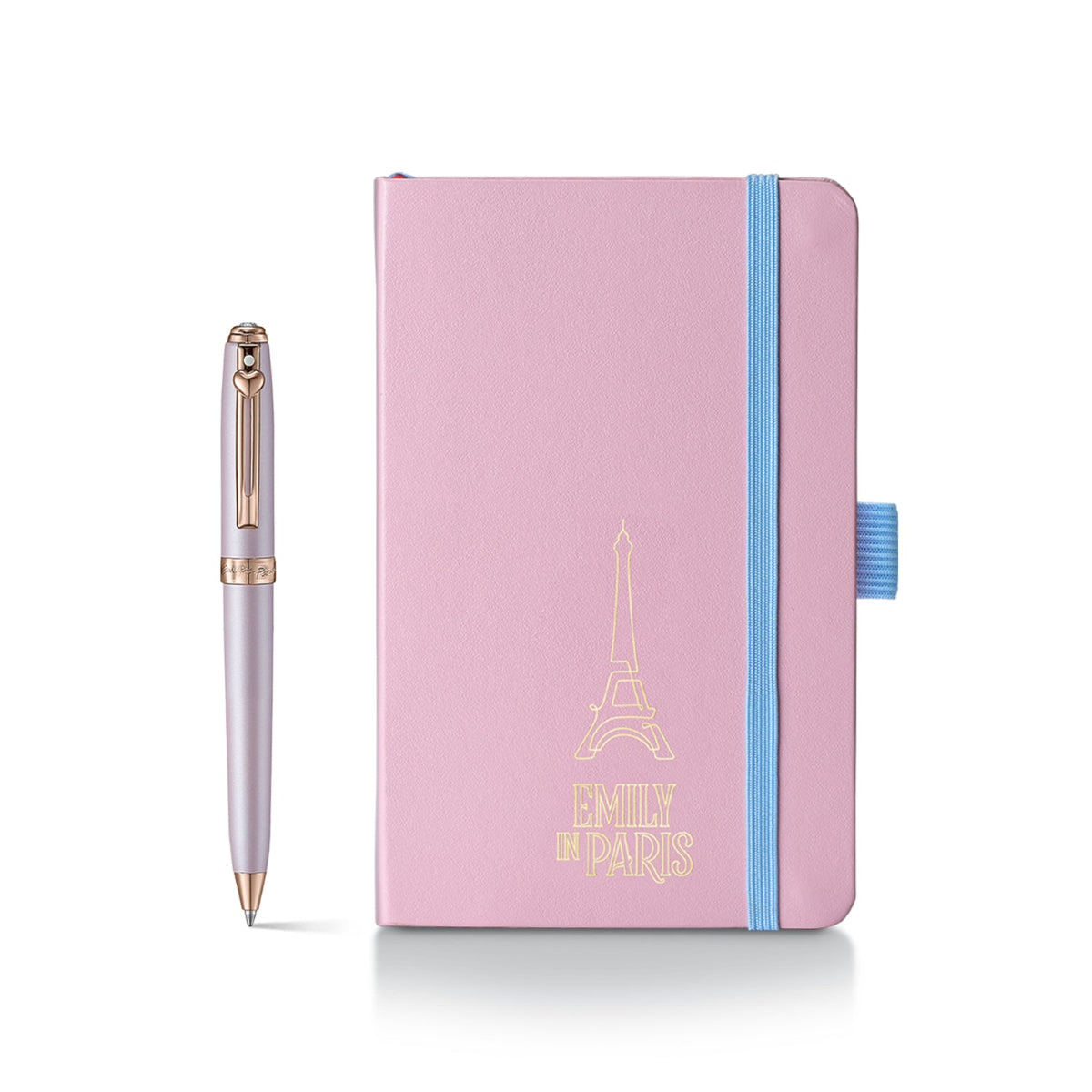 Sheaffer Prelude x Emily in Paris Mini Ballpoint Pen with Swarovski Crystal - Pastel Pink + Hardbound Small Notebook (Gift Set)-Pen Boutique Ltd