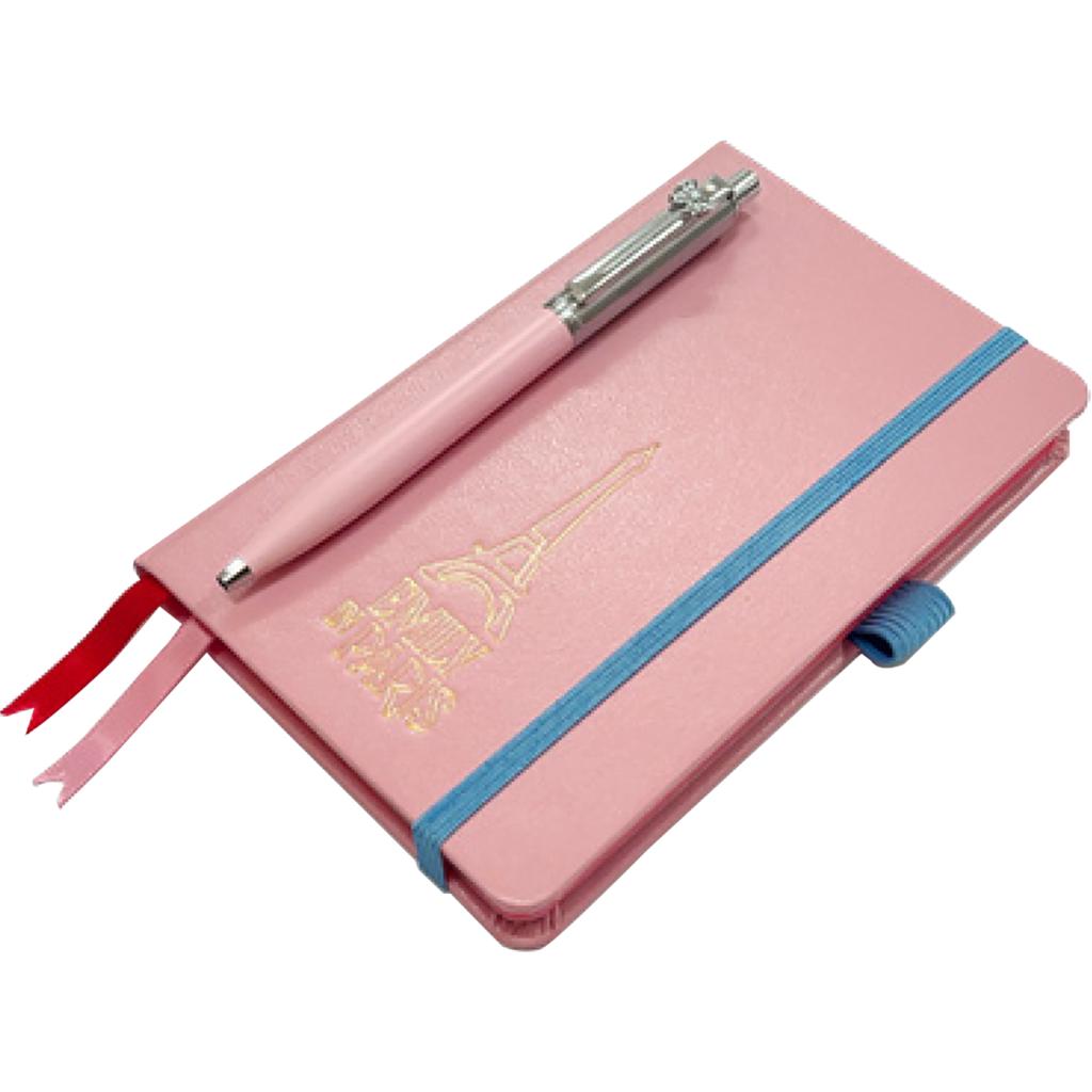 Sheaffer Prelude x Emily in Paris Mini Ballpoint Pen with Swarovski Crystal - Pastel Pink + Hardbound Small Notebook (Gift Set)-Pen Boutique Ltd
