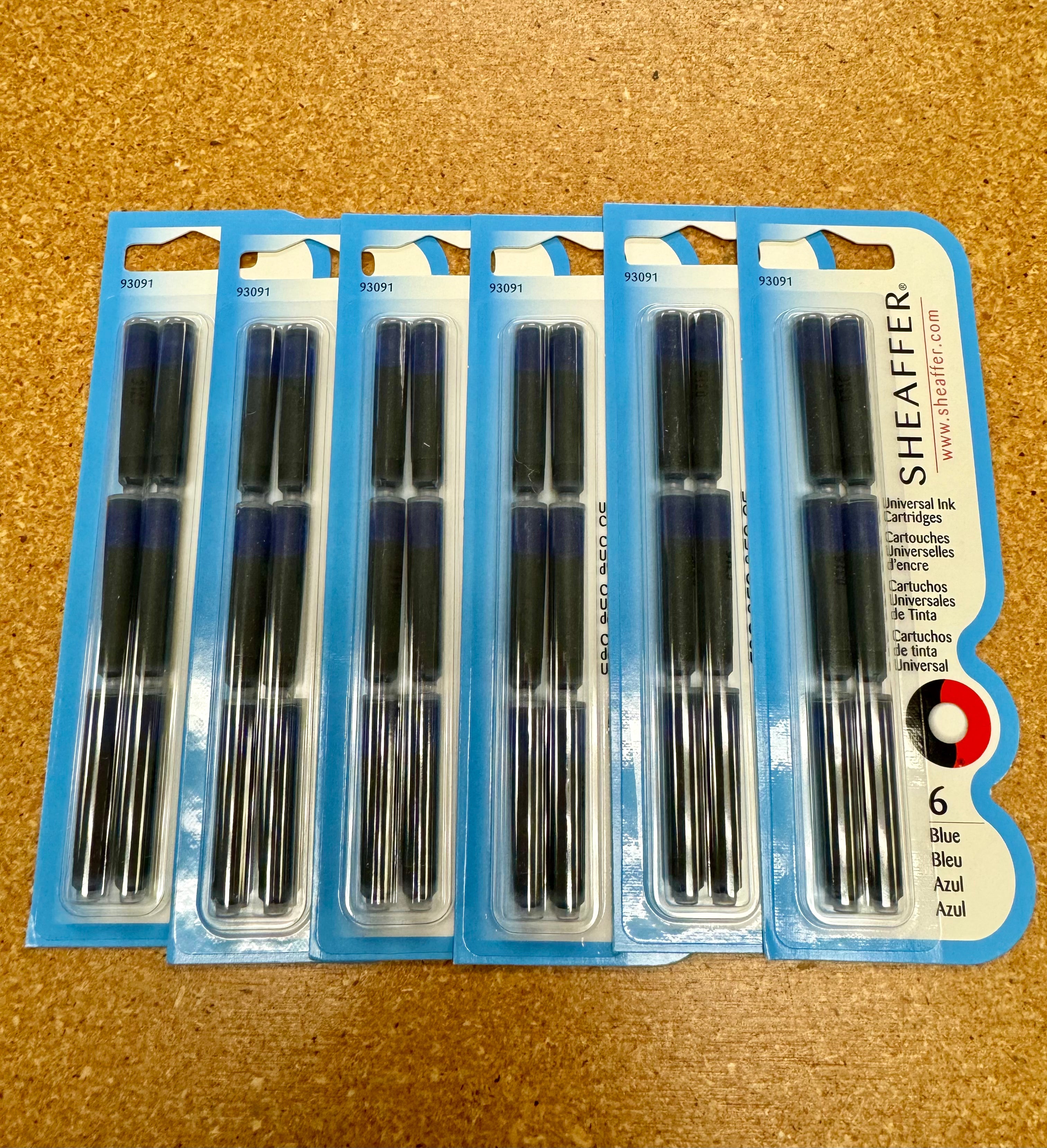 Sheaffer Universal Ink Cartridge Blue - Pack of 6PK-Pen Boutique Ltd