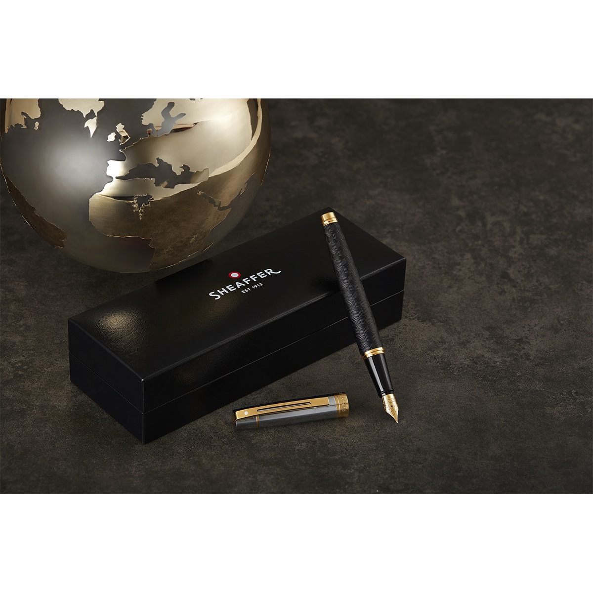 Sheaffer 300 Fountain Pen - Engraved Matt Black-Pen Boutique Ltd