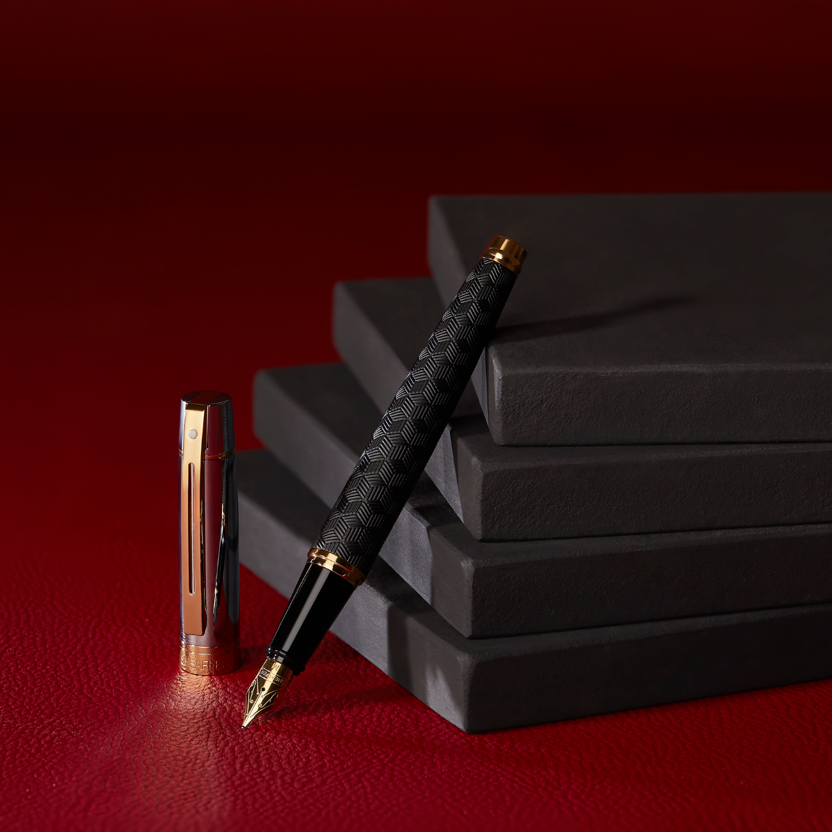 Sheaffer 300 Fountain Pen - Engraved Matt Black-Pen Boutique Ltd