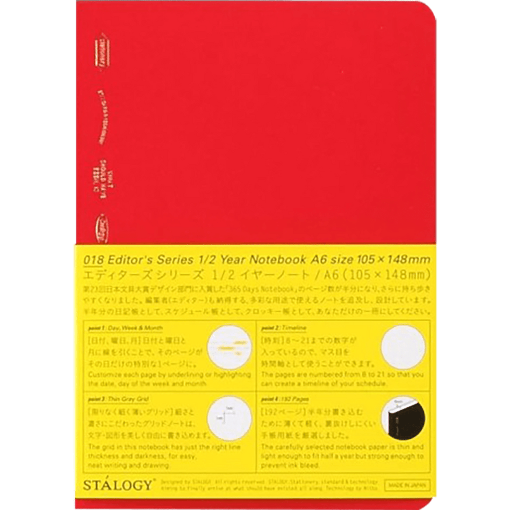 Stalogy Editors Choice Series 1/2 Year Notebook - A6 - Pen Boutique Ltd