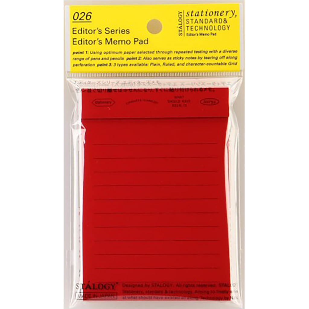 Stalogy Editors Memo Pad - Lined-Pen Boutique Ltd