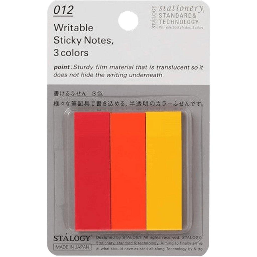 Stalogy Writable Sticky Notes - 3 Colors – Set A/B/C - Pen Boutique Ltd