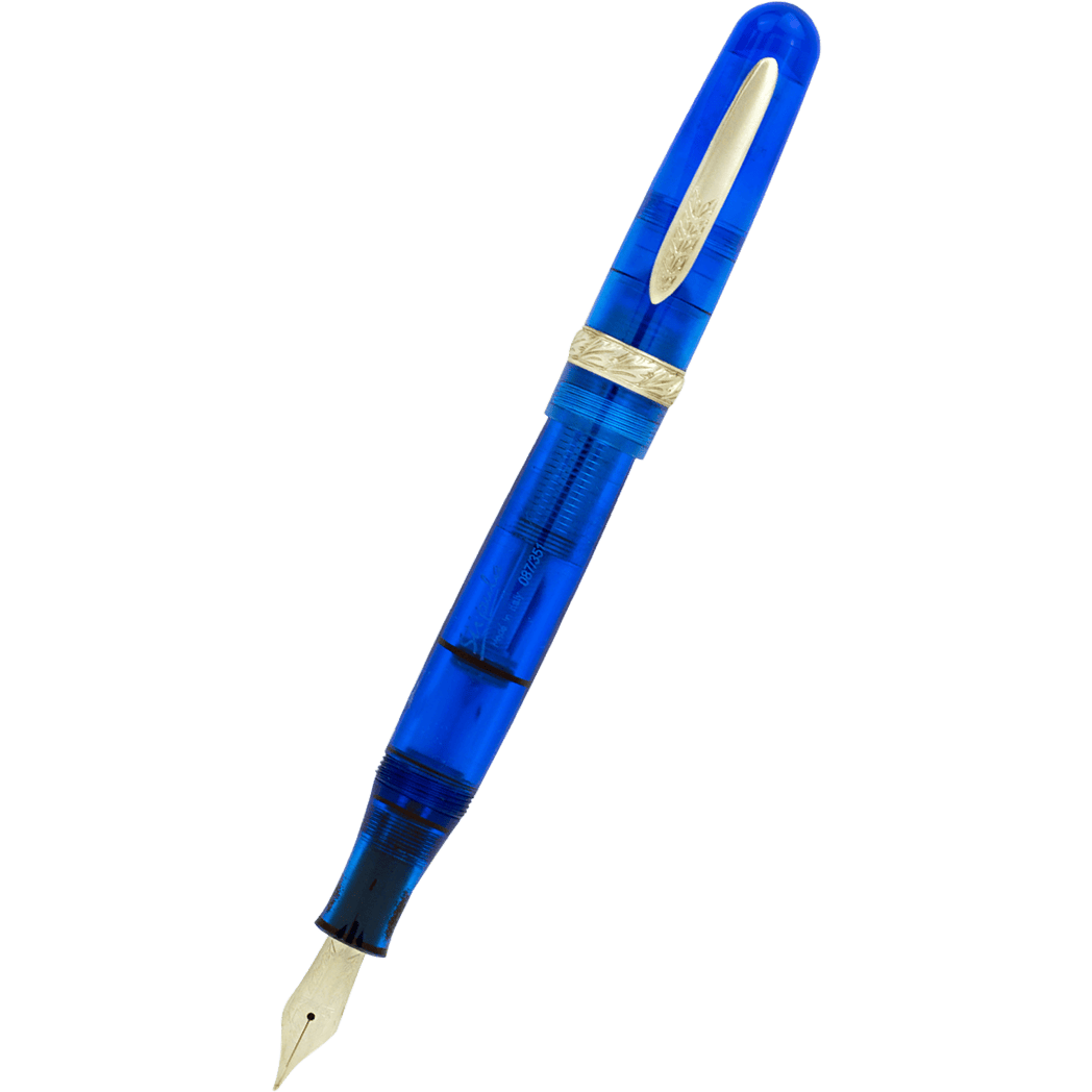 Stipula Etruria Rainbow Fountain Pen - Clear Blue - Stainless Steel (Limited Edition)-Pen Boutique Ltd