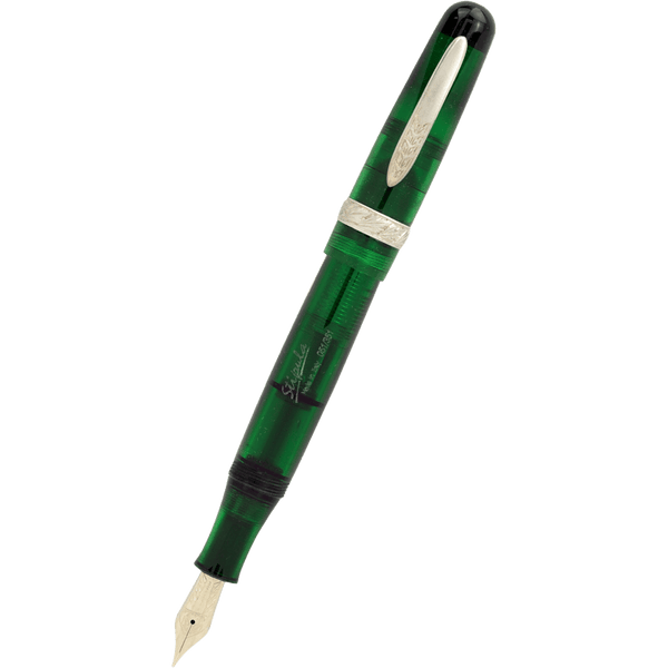 Stipula Etruria Rainbow Fountain Pen - Clear Green - Stainless Steel (Limited Edition)-Pen Boutique Ltd