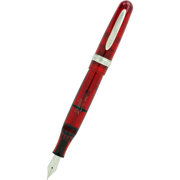 Stipula Etruria Rainbow Fountain Pen - Clear Red - Stainless Steel (Limited Edition)-Pen Boutique Ltd