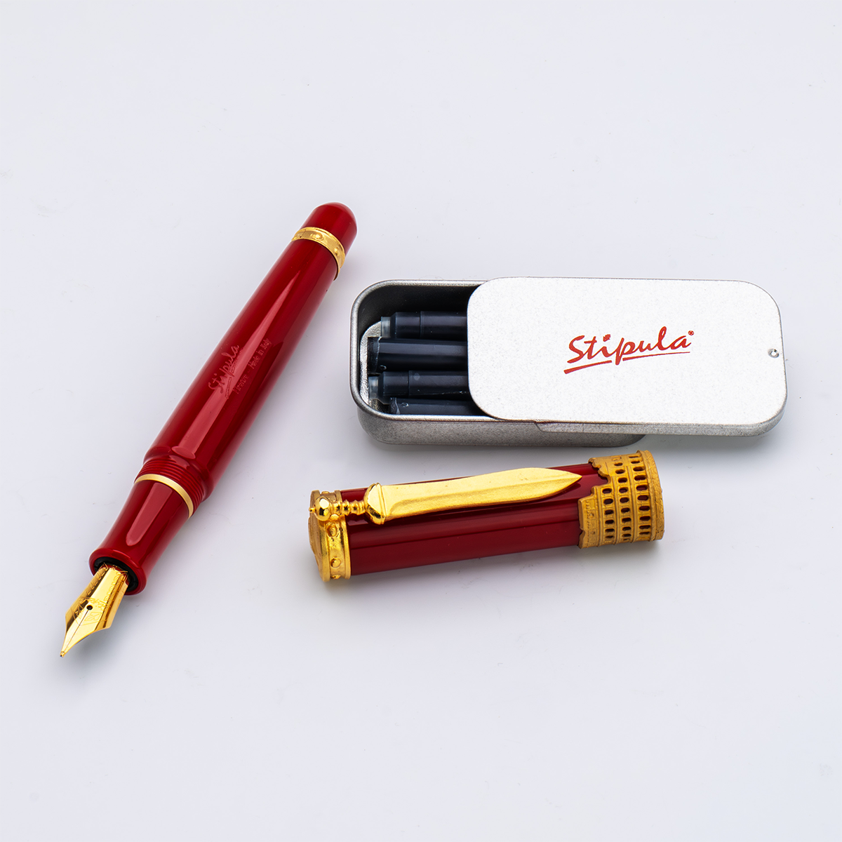 Stipula Gladiator Fountain Pen - Red-Pen Boutique Ltd