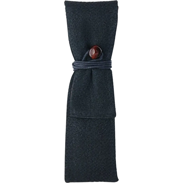 Taccia Chirimen Kimono 1 Slot Pen Wrap - Black-Pen Boutique Ltd