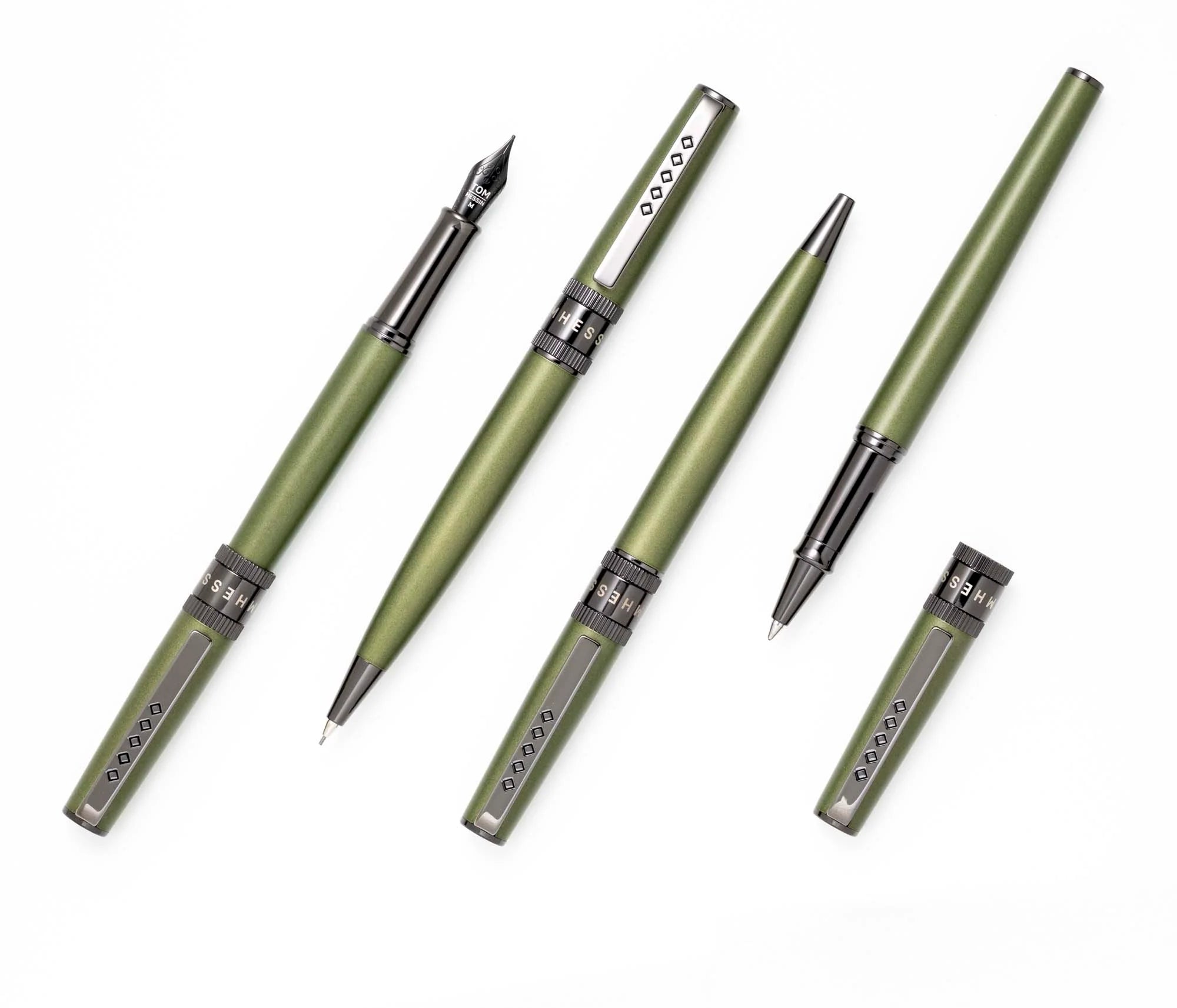 Tom Hessin Rebel "Garrison Green" Mechanical Pencil – Gunmetal Trim - Pen Boutique Ltd