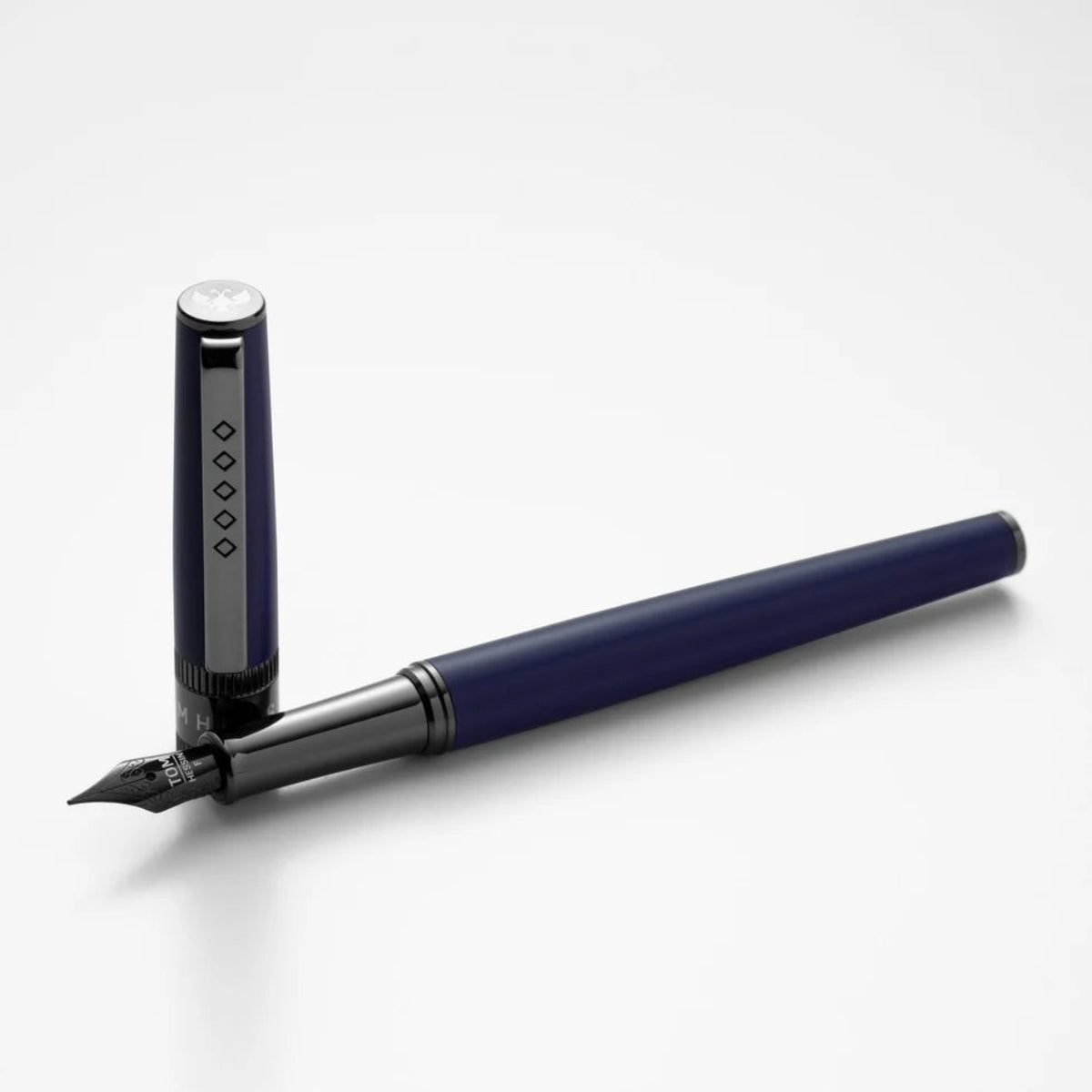 Tom Hessin Rebel "Oxford Blue" Fountain Pen – Gunmetal Trim-Pen Boutique Ltd