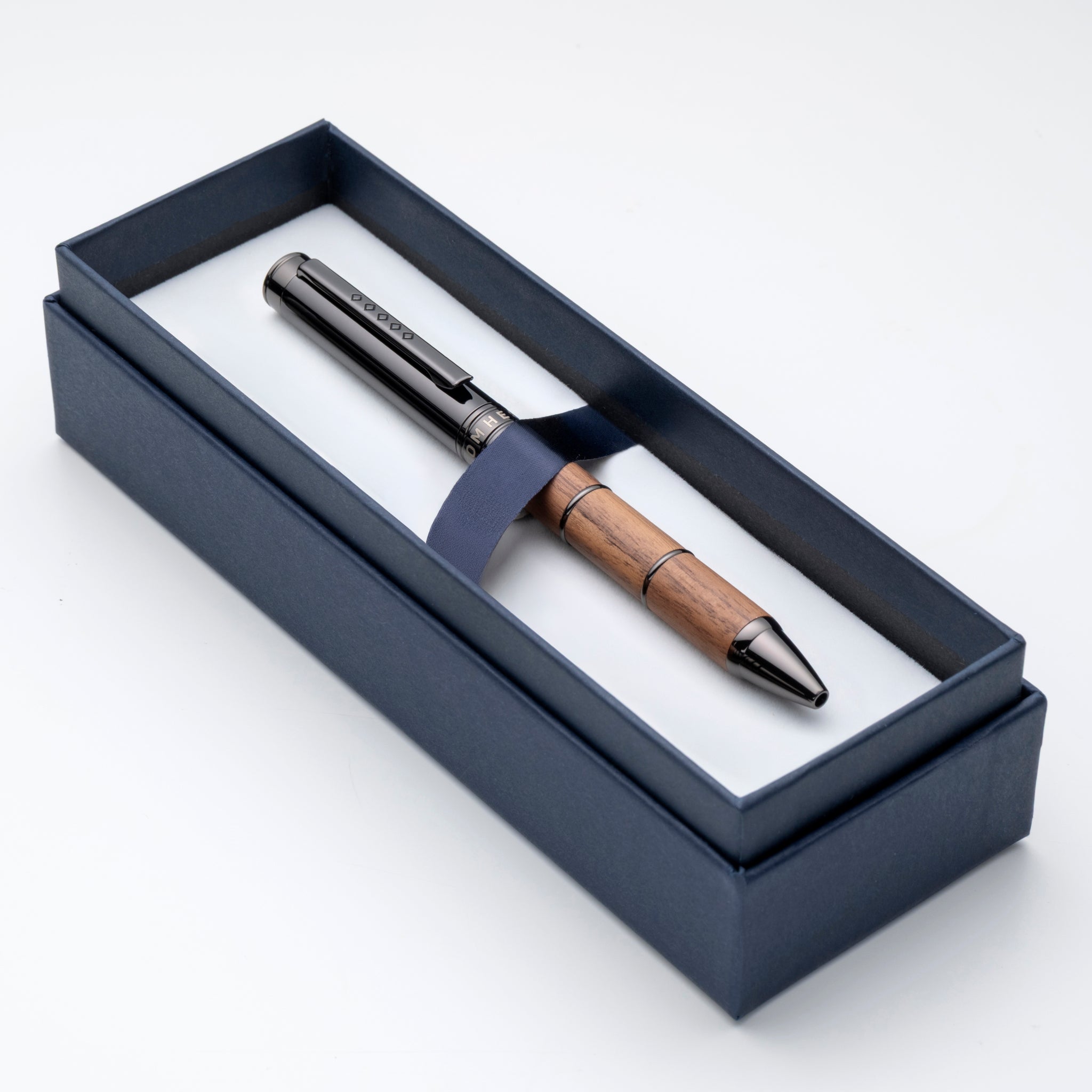 Tom Hessin Revolution Rustic Ballpoint Pen - Walnut Wood Barrel & Gunmetal Trim - Pen Boutique Ltd