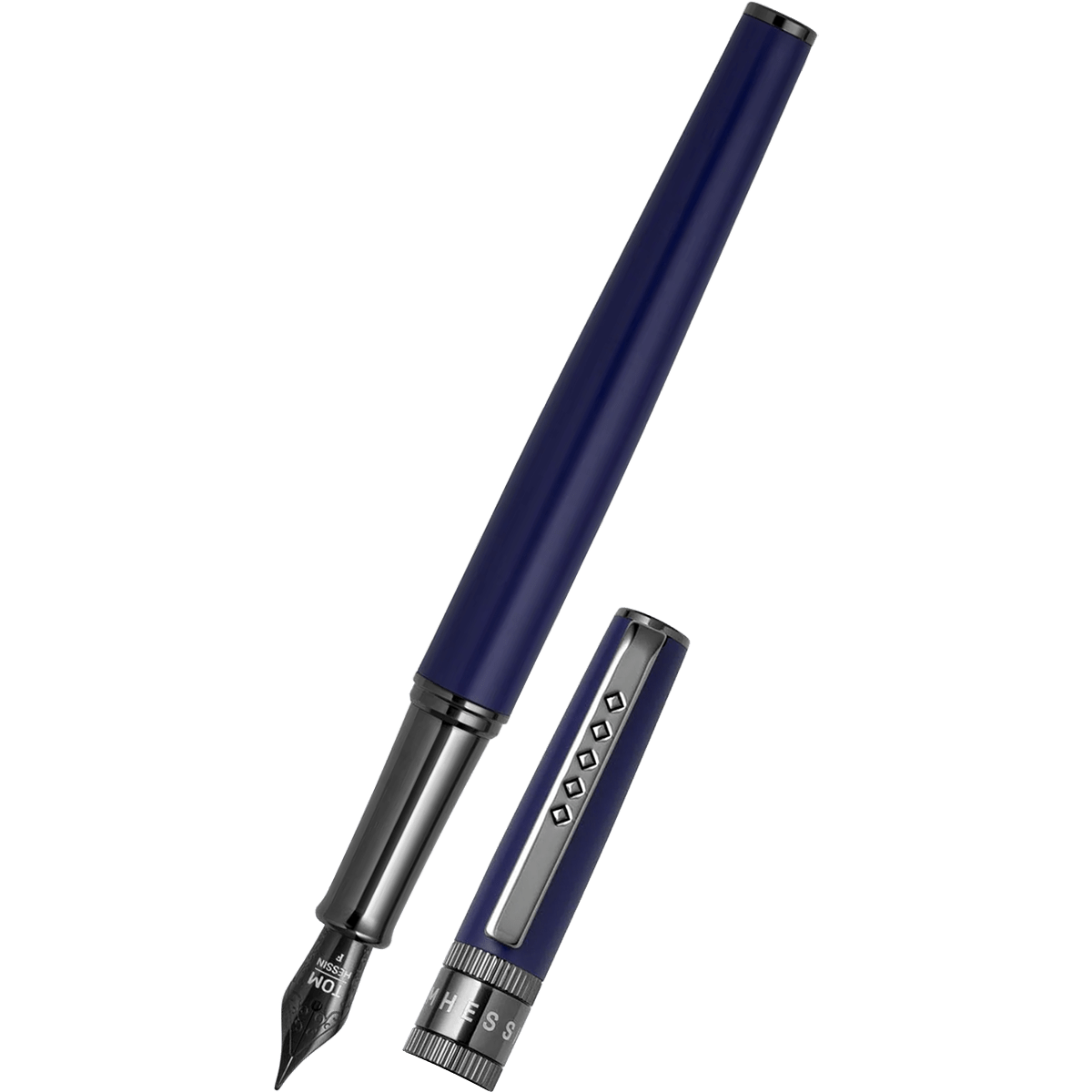 Tom Hessin Rebel Fountain Pen - Oxford Blue - Gunmetal Trim - Pen Boutique Ltd