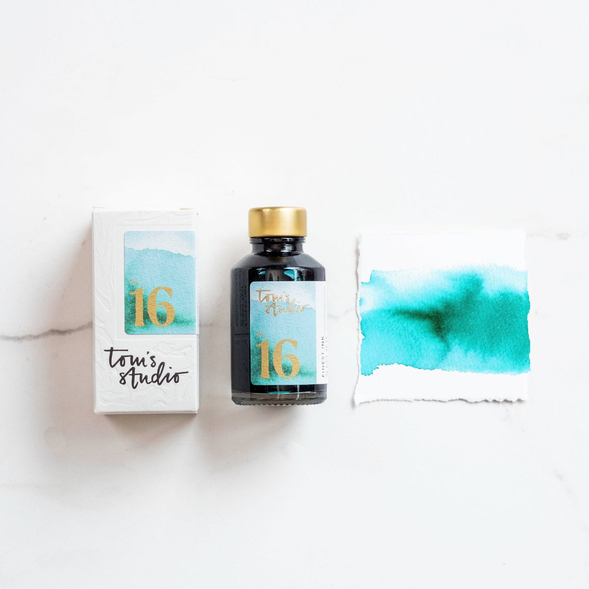 Tom's Studio Ink Bottles - 16 Sunny Teal - 50ml-Pen Boutique Ltd