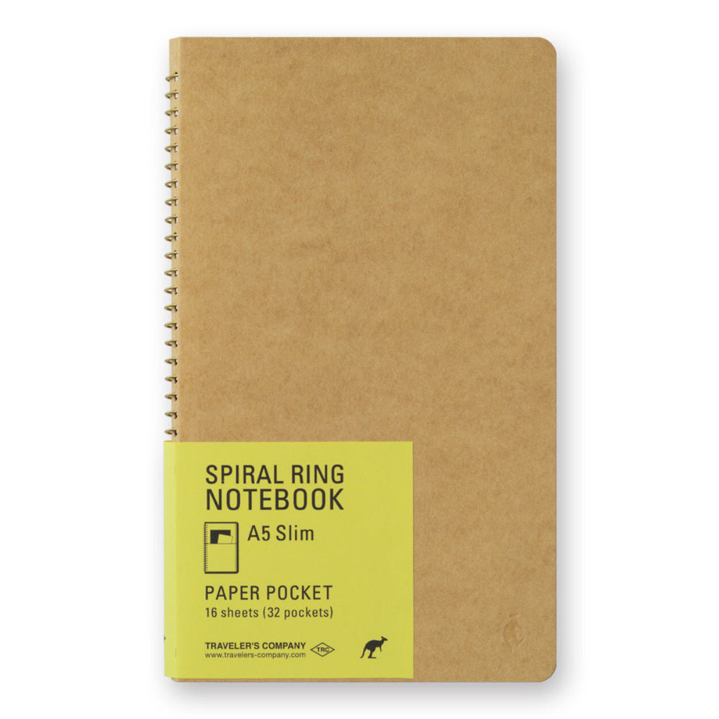 Traveler's Spiral Ring Notebook - A5 Paper Pocket - Slim