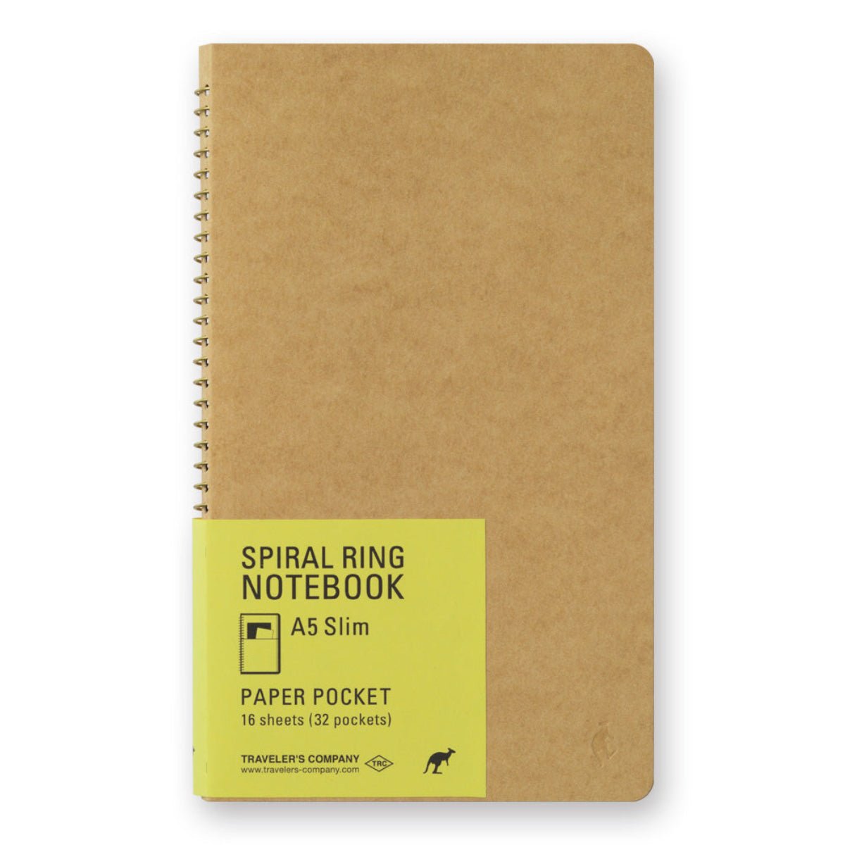 Traveler's Spiral Ring Notebook - A5 Paper Pocket - Slim - Pen Boutique Ltd