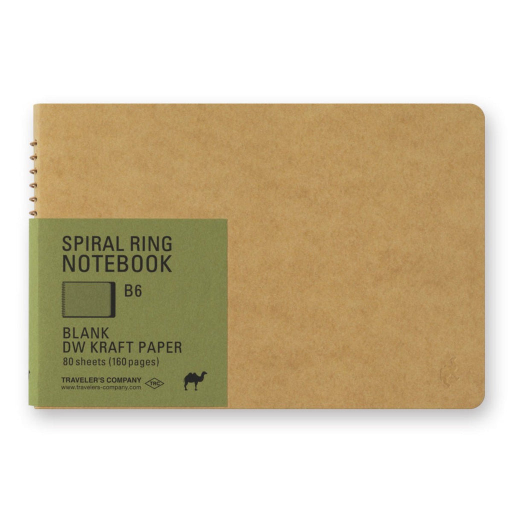 Traveler's Spiral Ring Notebook - B6 - Blank DW Kraft Paper - Pen Boutique Ltd