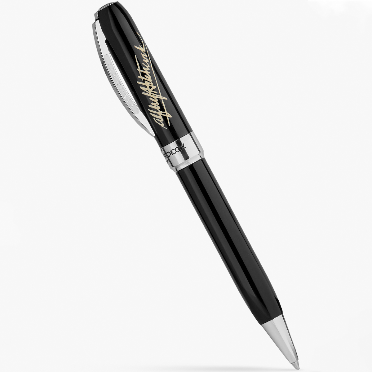 Visconti Alfred Hitchcock Ballpoint Pen - Black - Palladium Trim-Pen Boutique Ltd