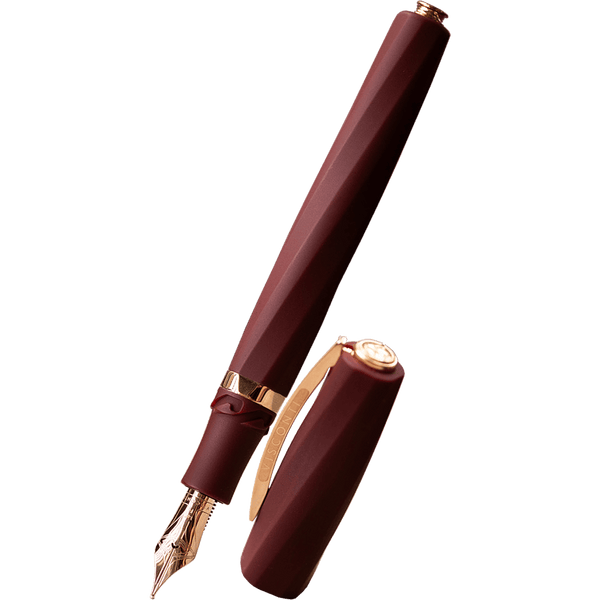 Visconti Divina Fountain Pen - Matte Bordeaux - 14k (Oversize)-Pen Boutique Ltd