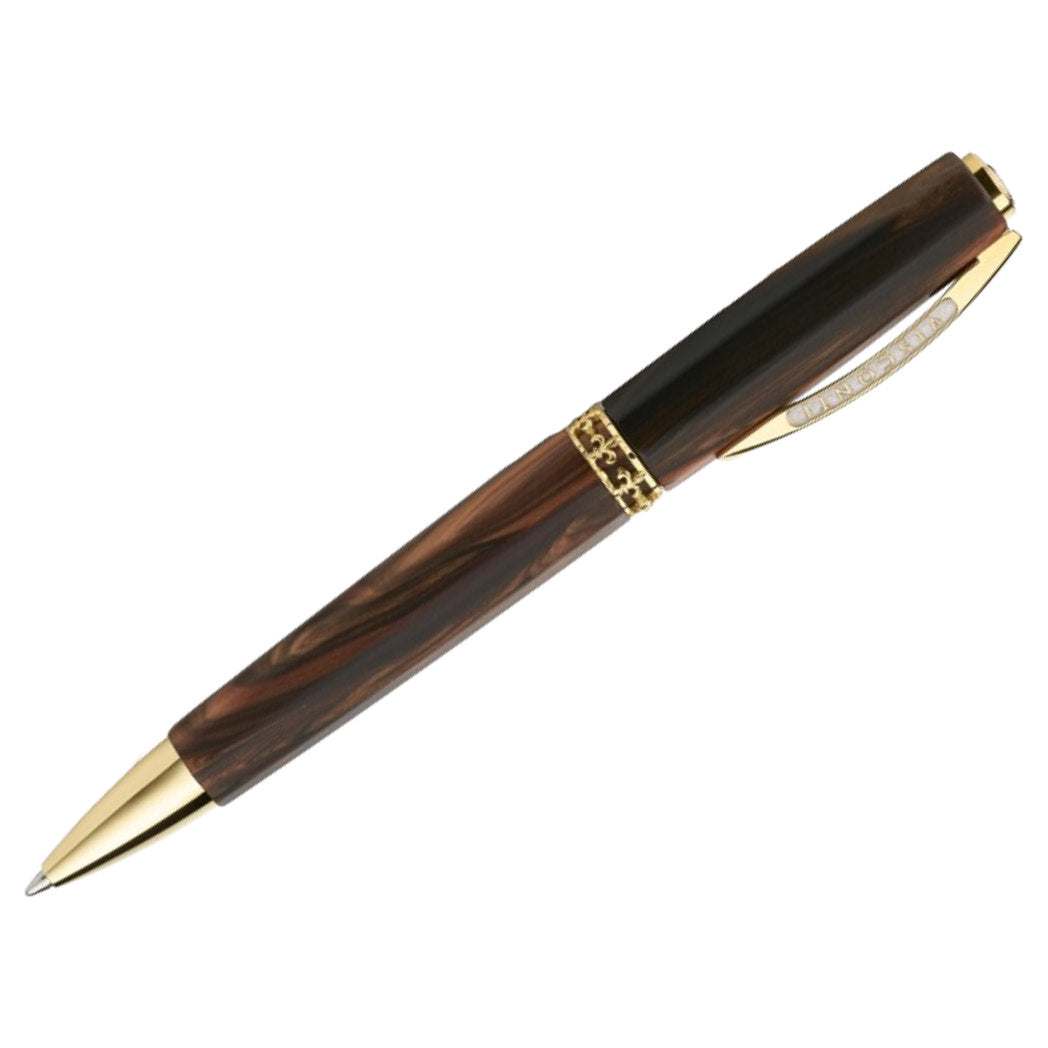 Visconti Medici Ballpoint Pen - Briarwood - Yellow Gold Trim-Pen Boutique Ltd