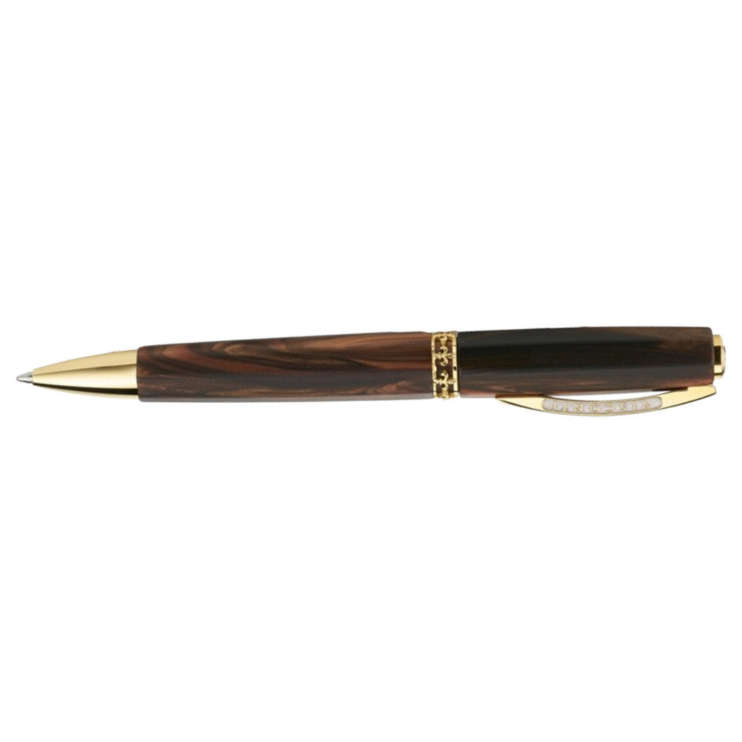 Visconti Medici Ballpoint Pen - Briarwood - Yellow Gold Trim-Pen Boutique Ltd