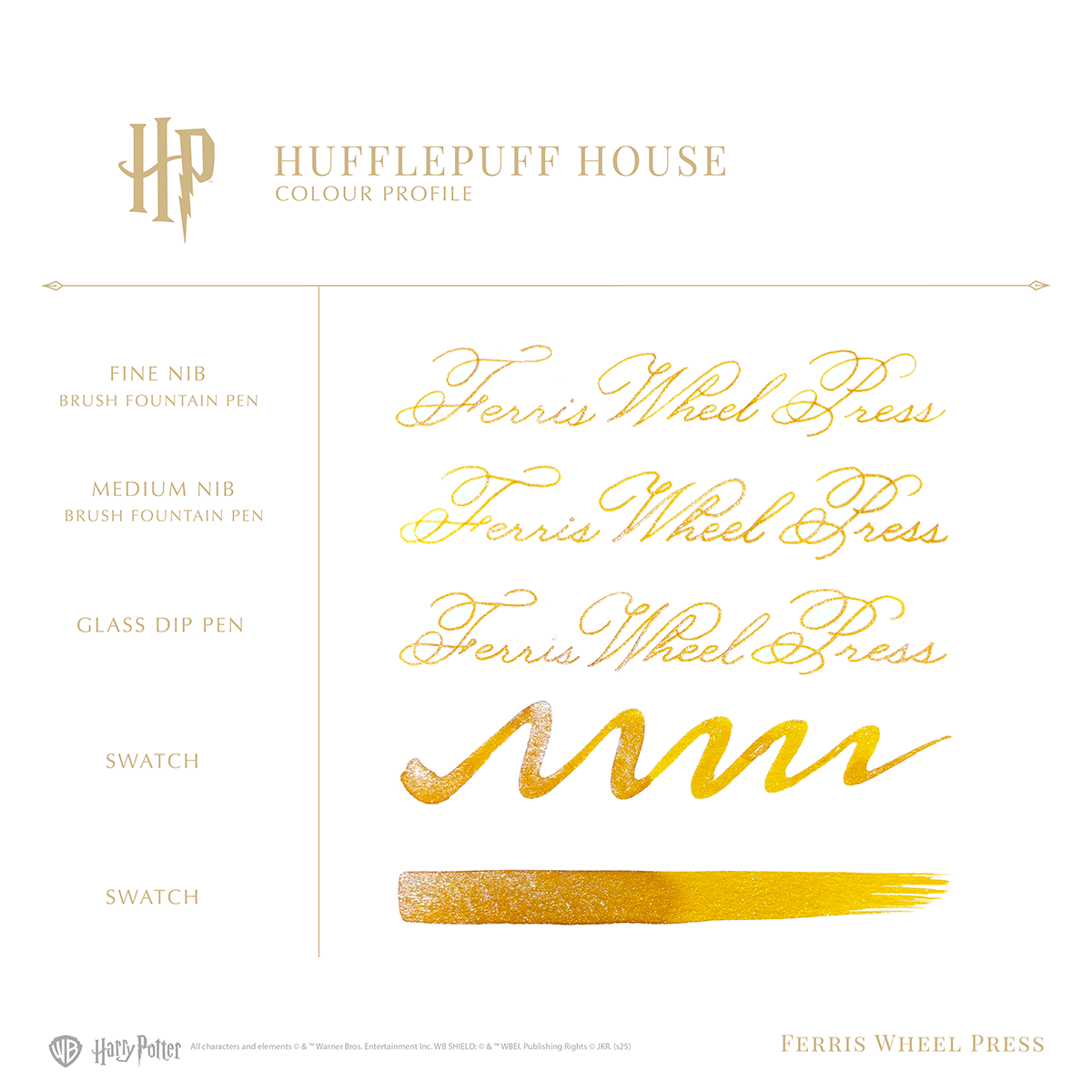 WB x Ferris Wheel Press Ink Bottle - Harry Potter Hufflepuff House - 2541 - 38ml-Pen Boutique Ltd