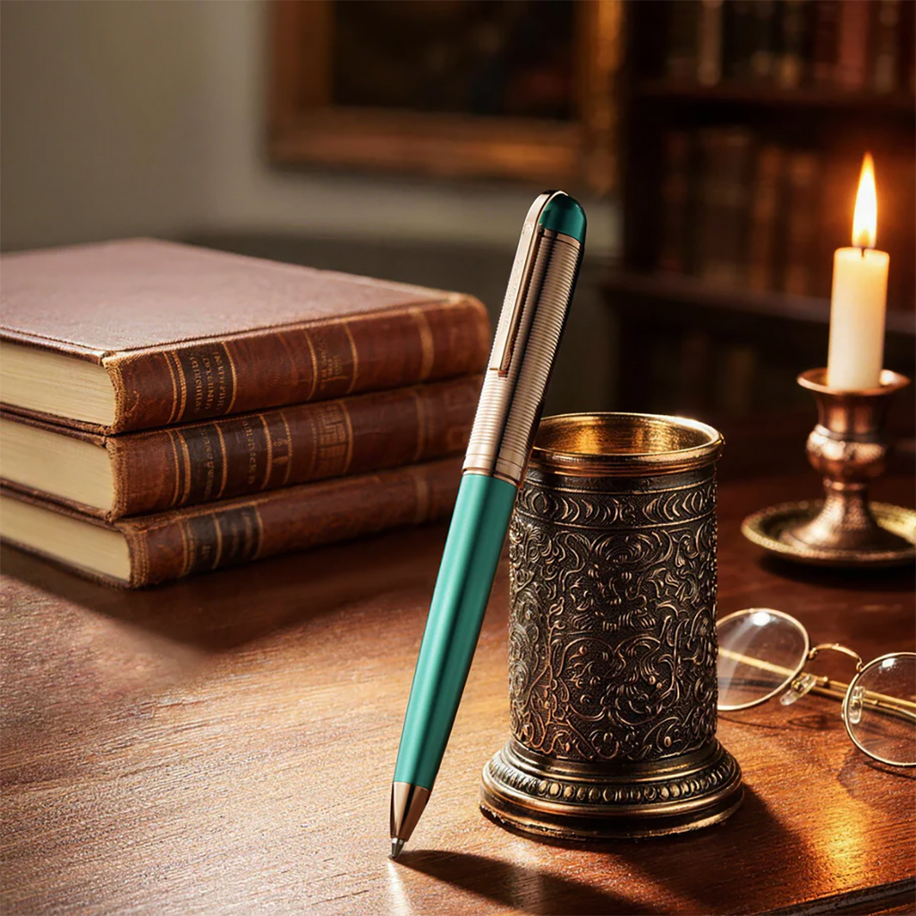 Wahl-Eversharp Skyline Ballpoint Pen - Emerald - Rose Gold Trim