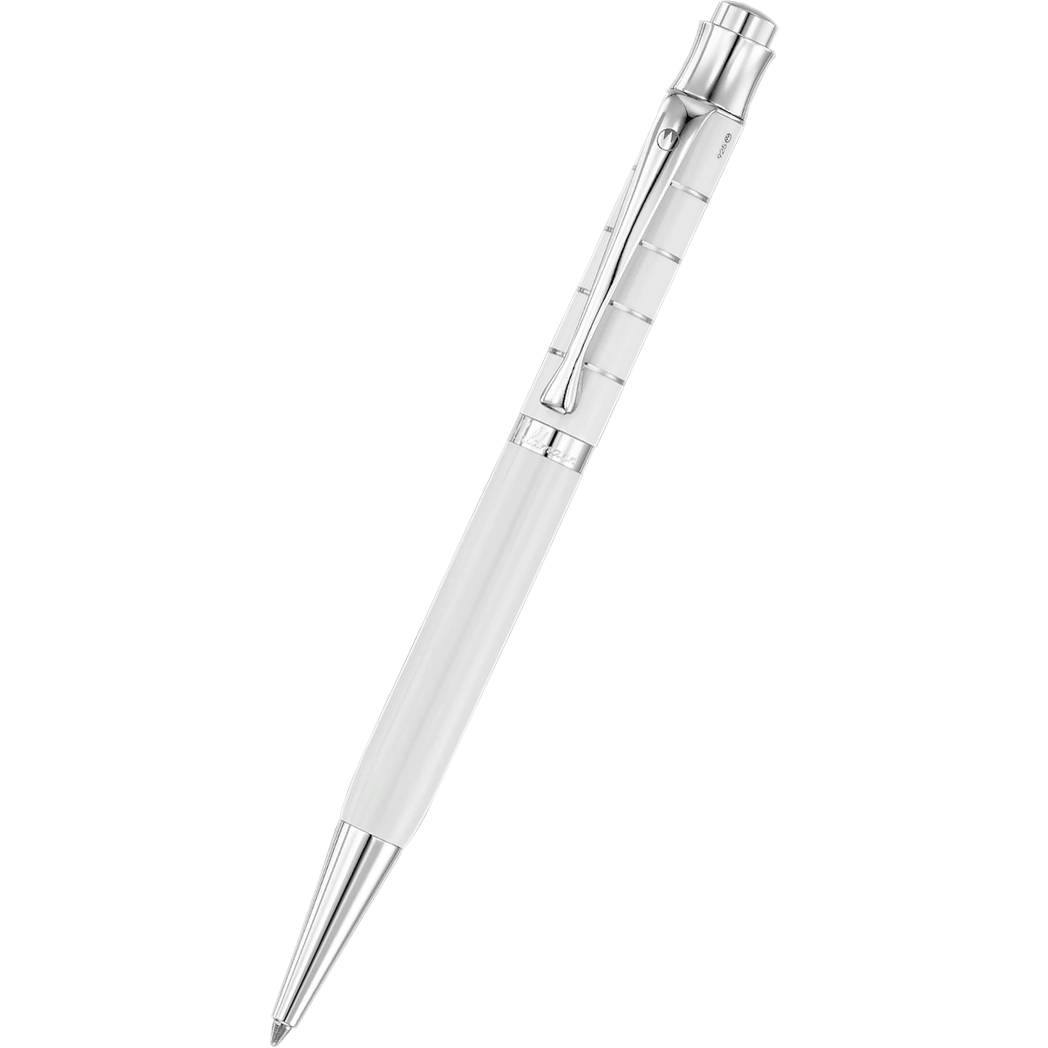 Waldmann Tango Ballpoint Pen - White - Ring Pattern-Pen Boutique Ltd