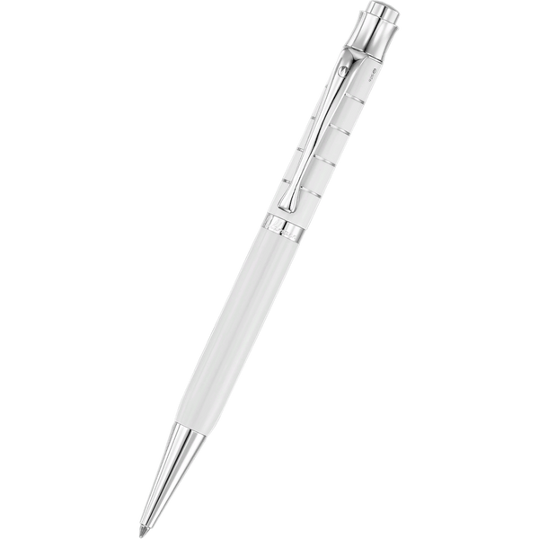 Waldmann Tango Ballpoint Pen - White - Ring Pattern-Pen Boutique Ltd