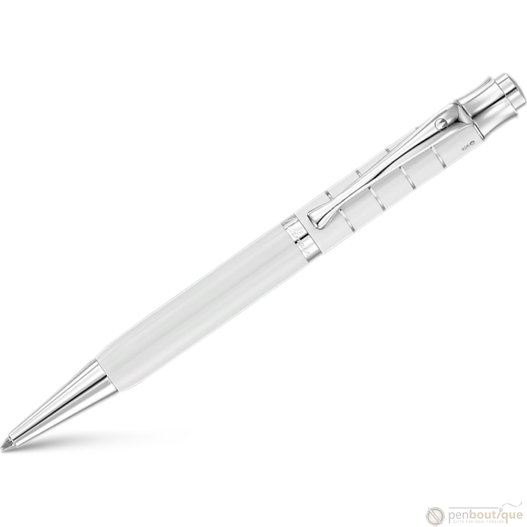 Waldmann Tango Ballpoint Pen - White - Ring Pattern-Pen Boutique Ltd