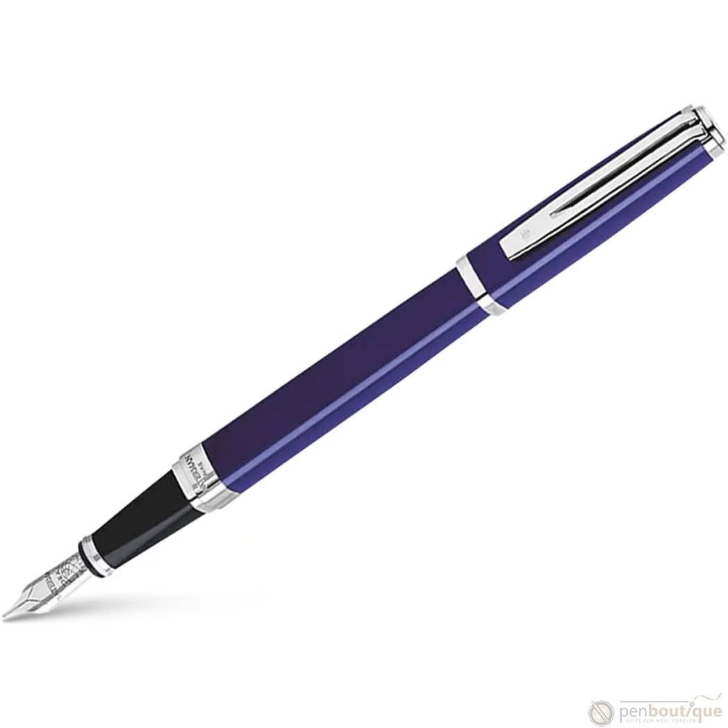 Waterman Exception Slim Blue Silver Trim Fountain Pen-Pen Boutique Ltd