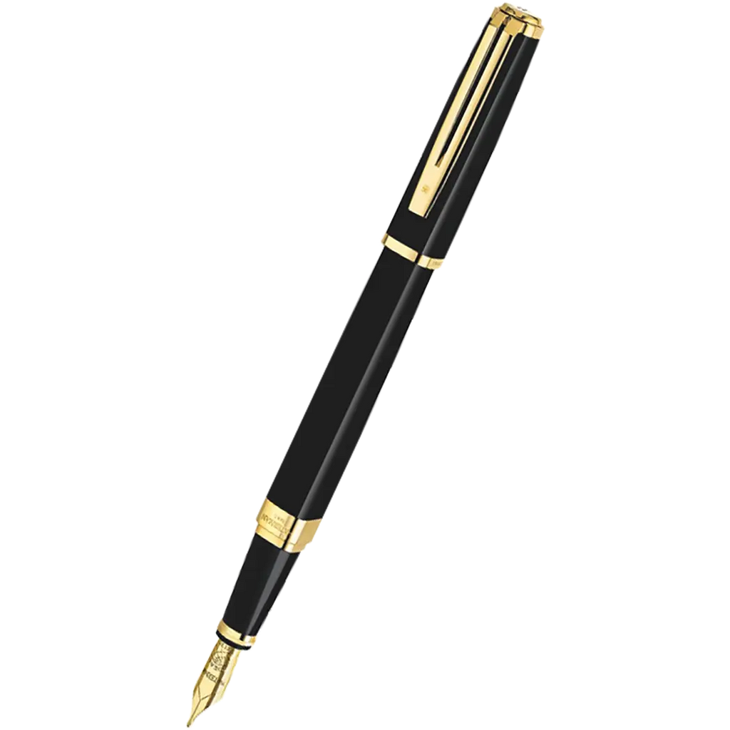 Waterman Exception Slim Fountain Pen - Black - Gold Trim-Pen Boutique Ltd