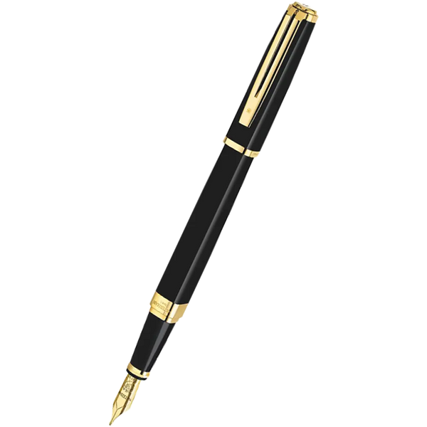 Waterman Exception Slim Fountain Pen - Black - Gold Trim-Pen Boutique Ltd