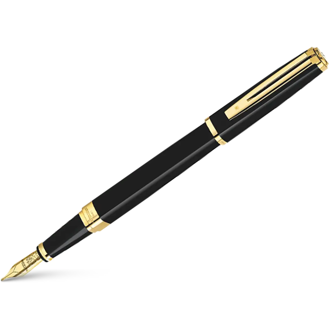 Waterman Exception Slim Fountain Pen - Black - Gold Trim-Pen Boutique Ltd