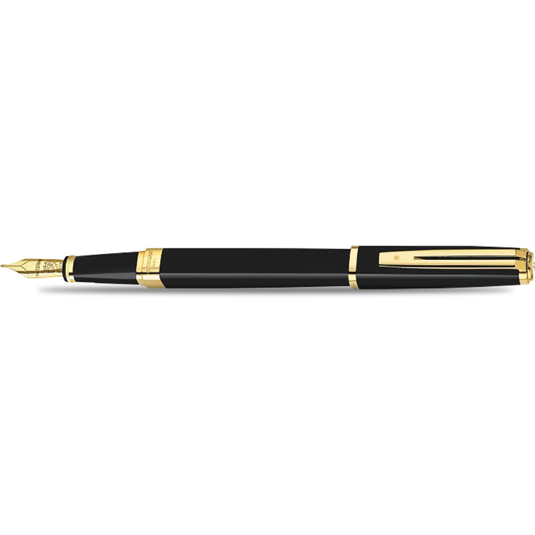 Waterman Exception Slim Fountain Pen - Black - Gold Trim-Pen Boutique Ltd