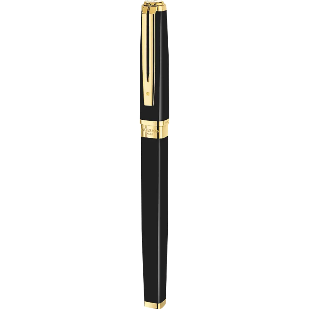 Waterman Exception Slim Fountain Pen - Black - Gold Trim-Pen Boutique Ltd