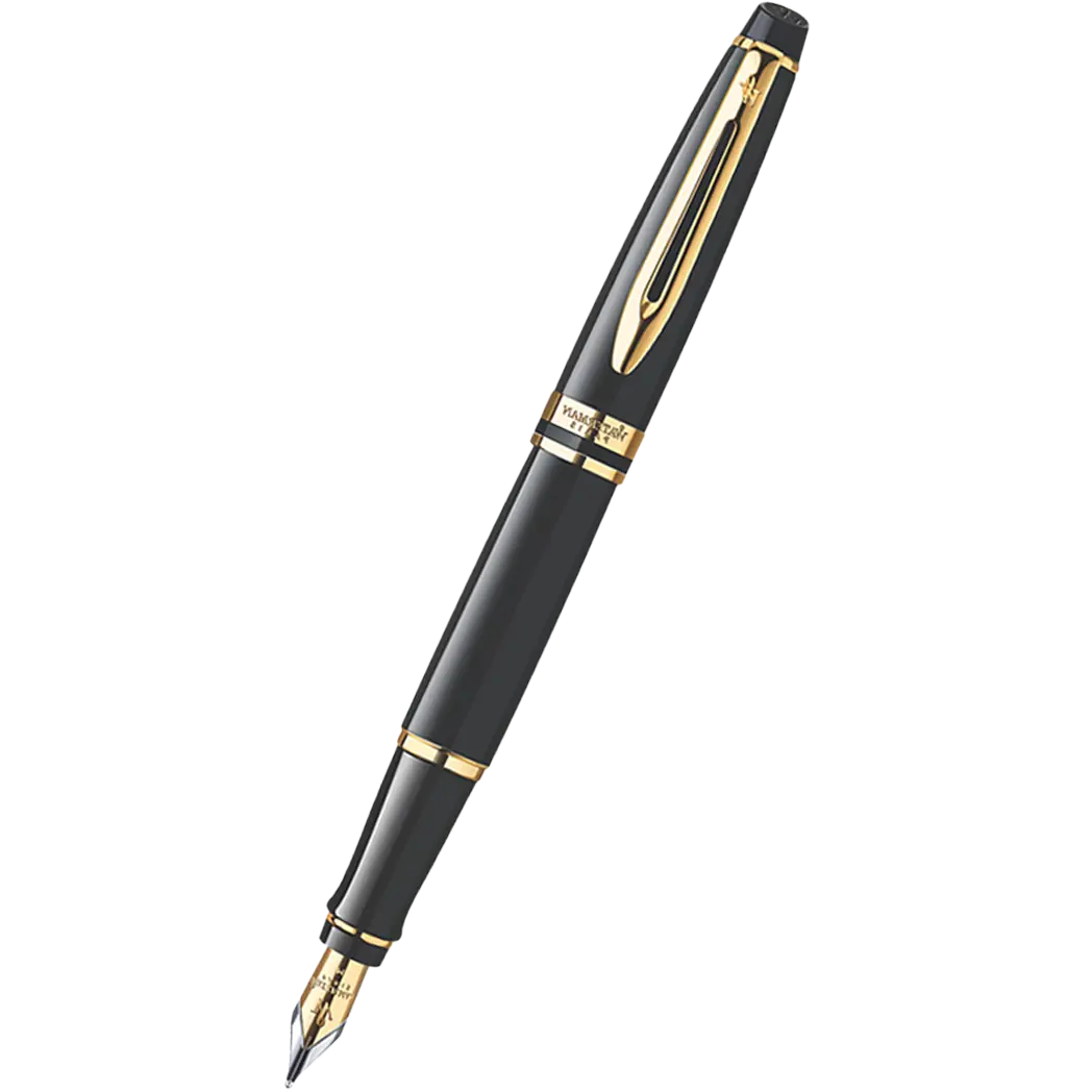 Waterman Expert Black Gold Trim Fountain Pen-Pen Boutique Ltd