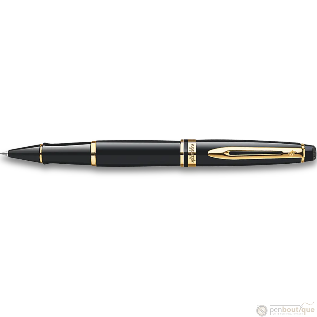 Waterman Expert Black Gold Trim Rollerball Pen-Pen Boutique Ltd