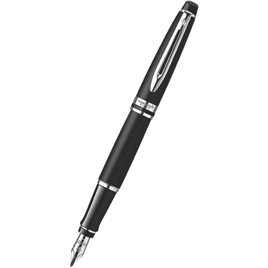 Waterman Expert Fountain Pen - Matte Black - Chrome Trim-Pen Boutique Ltd