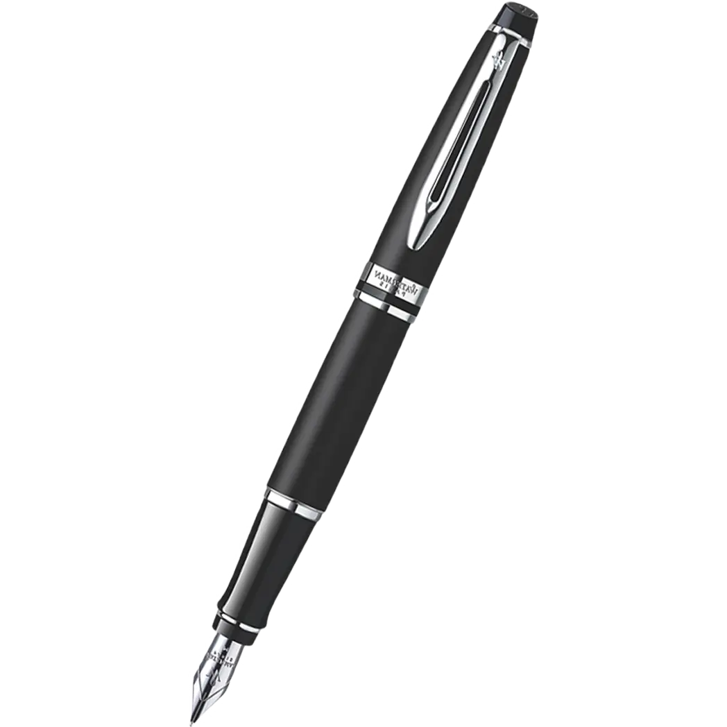 Waterman Expert Fountain Pen - Matte Black - Chrome Trim-Pen Boutique Ltd